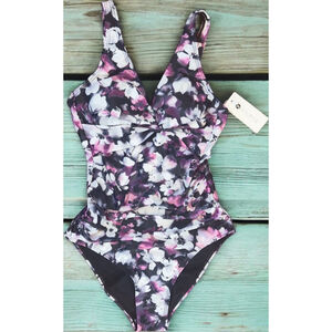 Women's Holipick Swimsuit S Purple White Floral NWT